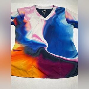 Barco one Scrub Top size L “ Shimmering Skies”